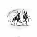 three greyhounds running across forearm  tattoo design idea