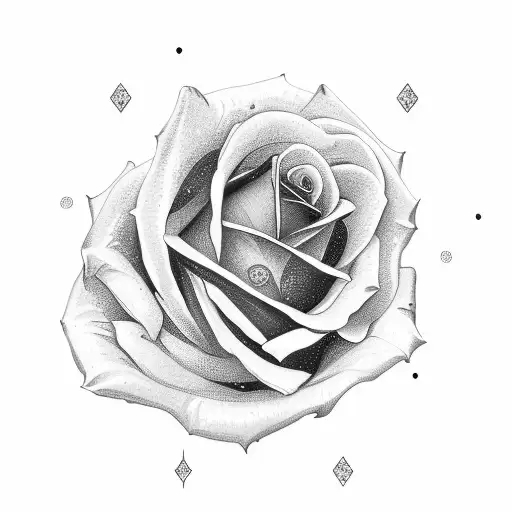rose and a tractor tattoo design idea