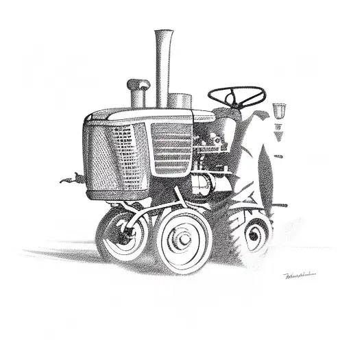 tractor tattoo design idea