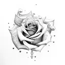 rose and a tractor tattoo design idea