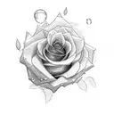 rose and a tractor tattoo design idea