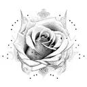 rose and a tractor tattoo design idea