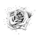 rose and a tractor tattoo design idea
