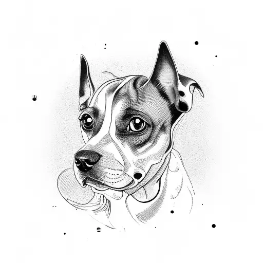 Dog with 3 heds tattoo design idea