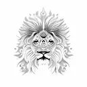 Jagannath with lion tattoo design idea