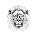 Jagannath with lion tattoo design idea