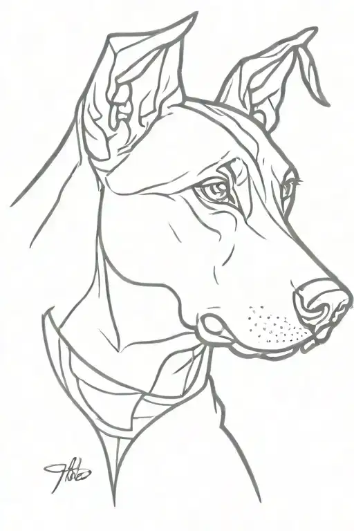 Doberman dog tattoo design idea