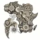 africa continent tattoo design idea