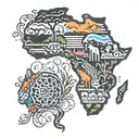 africa continent tattoo design idea