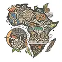africa continent tattoo design idea
