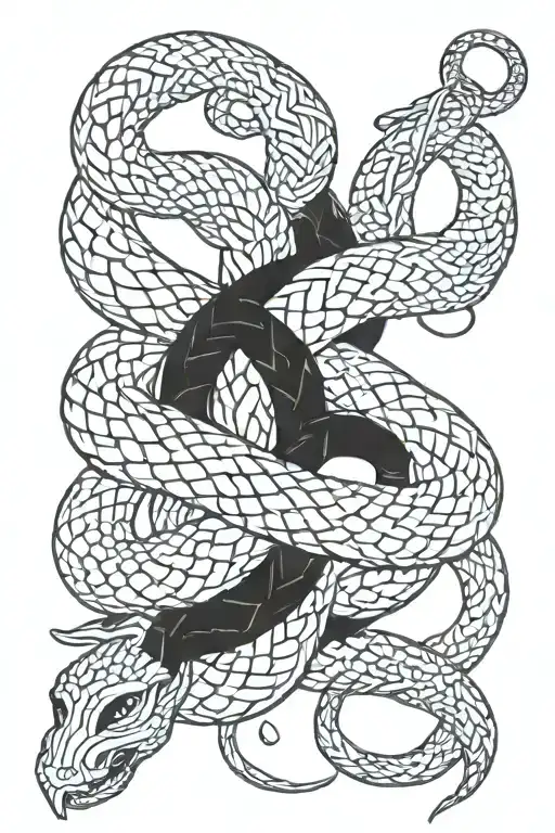 Viking snake intertwined tattoo design idea