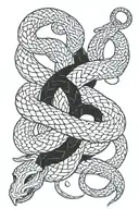 Viking snake intertwined tattoo design idea