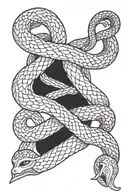 Viking snake intertwined tattoo design idea