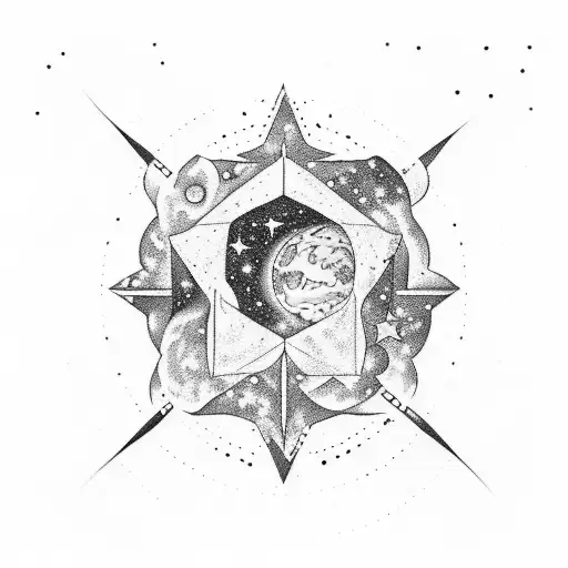 A cosmic-themed tattoo with constellations forming your daughter's name in the night sky tattoo design idea