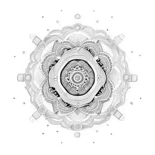 An intricate mandala design incorporating your daughter's name in the center tattoo design idea