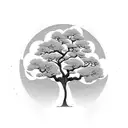 bonzai tree with astronaut in space tattoo design idea