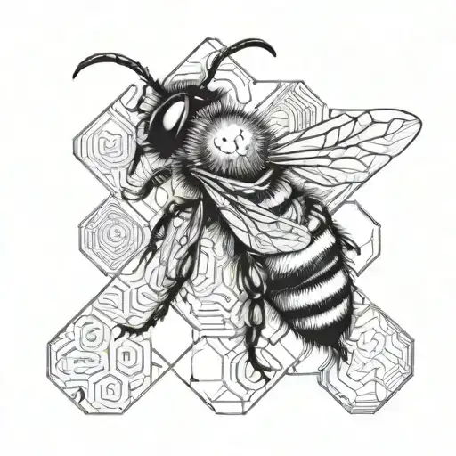 bee and honeycomb  tattoo design idea