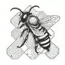 bee and honeycomb  tattoo design idea