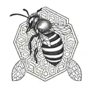 bee and honeycomb  tattoo design idea