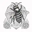 bee and honeycomb  tattoo design idea