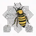 bee and honeycomb  tattoo design idea