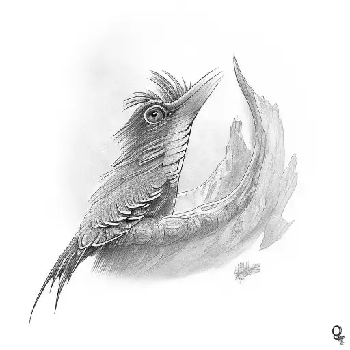 quetzal bird tattoo design idea