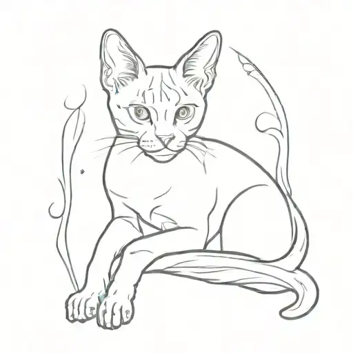 flame point siamese cat tattoo design idea