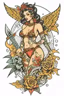 Stellar blade eve in bikini tattoo design idea