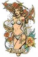 Stellar blade eve in bikini tattoo design idea