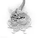 Create a dotwork tattoo featuring a Maori-inspired metall object neck and arm  tattoo design idea