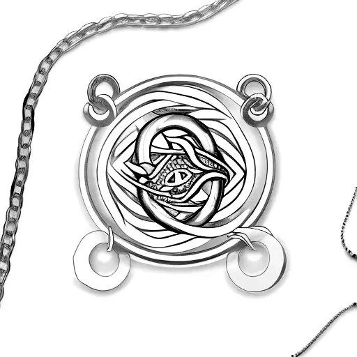 ouroboros circle made out of chain necklace tattoo design idea