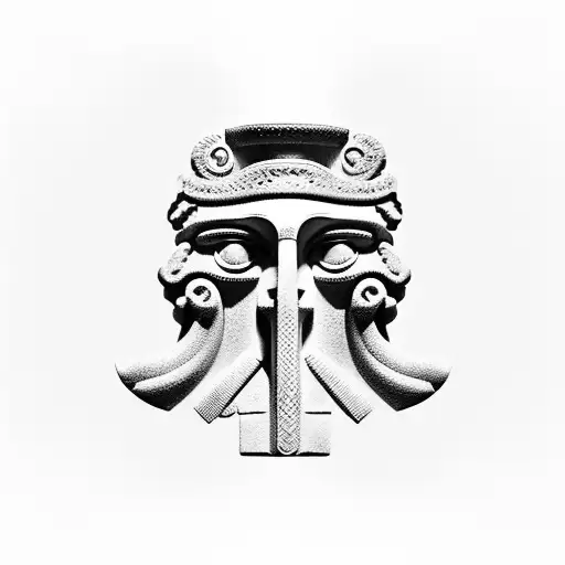 ancient greek archäological sculpture tattoo design idea