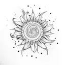 girasol whit kintsugi  tattoo design idea