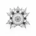 girasol whit kintsugi  tattoo design idea