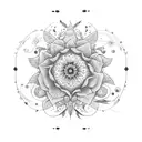 girasol whit kintsugi  tattoo design idea