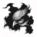 fallen angel eye tattoo design idea