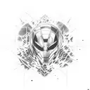 A dynamic composition of Marvel Characters in a fierce battle scene tattoo design idea