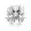 A dynamic composition of Marvel Characters in a fierce battle scene tattoo design idea