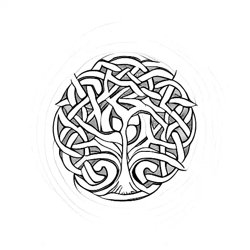 Celtic tree of life with sobriety date March/21 incorporated tattoo design idea