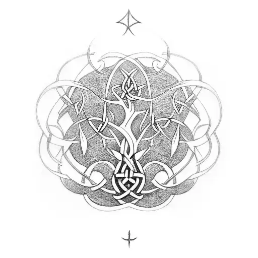 ambigram Celtic tree of life  tattoo design idea