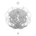 ambigram Celtic tree of life  tattoo design idea