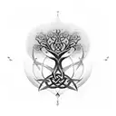 ambigram Celtic tree of life  tattoo design idea