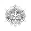 ambigram Celtic tree of life  tattoo design idea