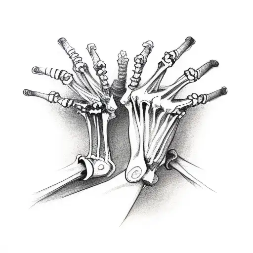 human hand drawing bones