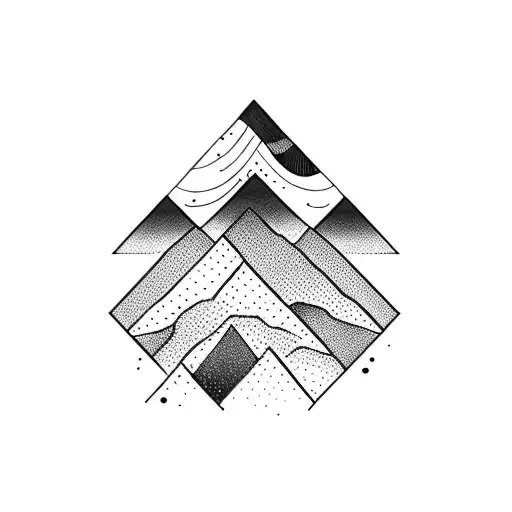 mountains white blue white stripes tattoo design idea