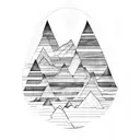 mountains blue stripes  tattoo design idea
