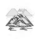mountains blue stripes  tattoo design idea