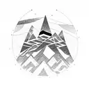 mountains blue stripes  tattoo design idea