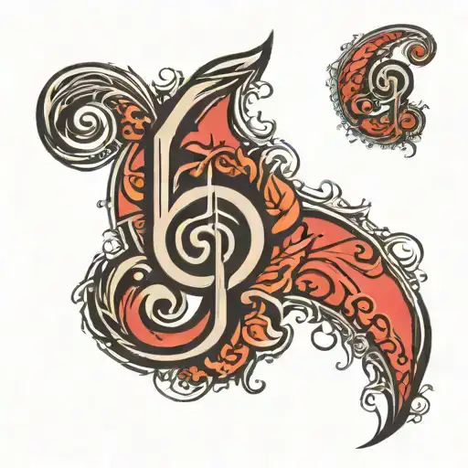 bass clef goth sign shading details tattoo design idea