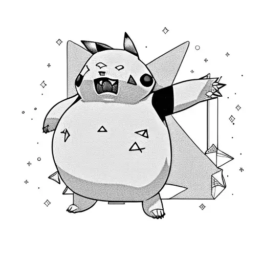 snorlax with pikachu tattoo design idea